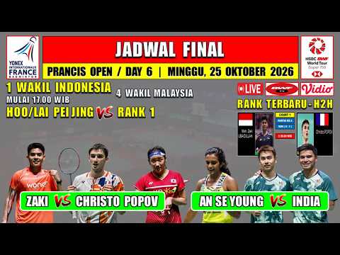 Jadwal Final Prancis Open 2026 Hari Ini ~ ZAKI vs UNGGULAN PRANCIS ~ 4 <strong>Wakil</strong> Malaysia