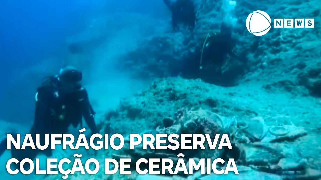 Naufrágio de quase 2 mil anos preserva coleção de cerâmica