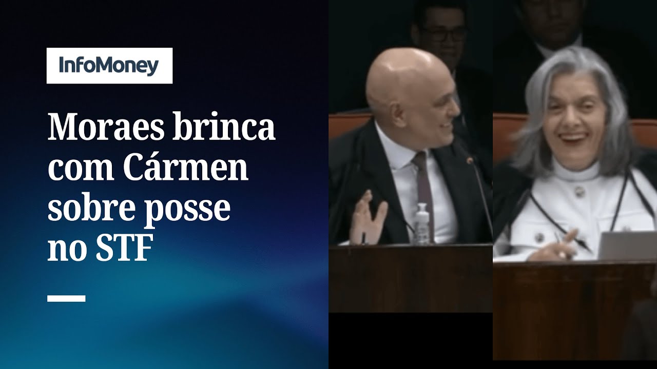 Espero que não esteja arrependida brinca Moraes com Cármen sobre posse no STF | InfoMoney News