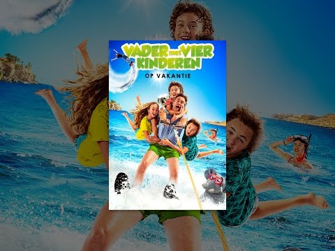 Vader met vier kinderen op vakantie'