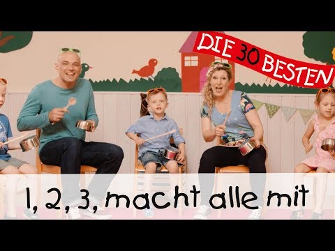 👩🏼 1, 2, 3, macht alle mit - Singen, Tanzen und Bewegen || Kinderlieder