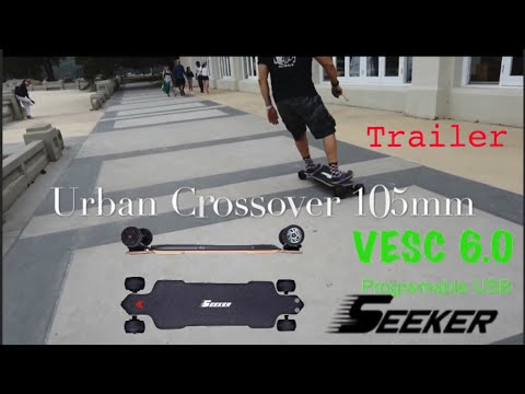 Seeker X2 Dual Hub Drive EBoard 2,000w 105mm Rubber Urban Crossover - VESC 6 USB - “Promo Teaser”