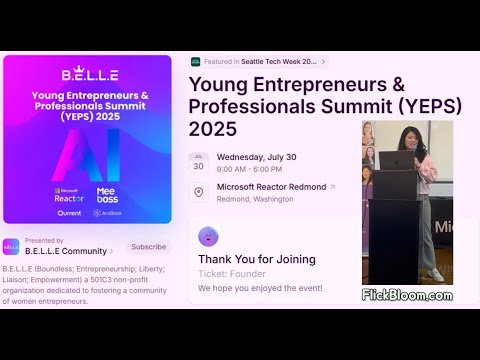 YEPS 2025 (Seattle Tech Week)  FlickBloom.com - Seed Round, AI Agents-as-a-Service