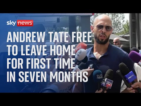 Watch live: Outside Andrew Tate's home as he wins appeal to be released from house arrest