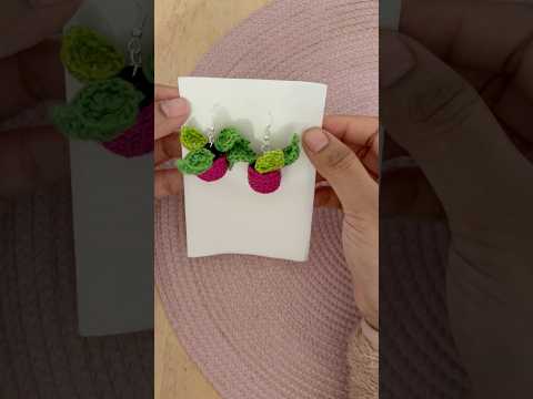Mini plants, maxi cuteness! 🌿✨ Handmade crochet plant earrings 🍀💚 #crochetearrings