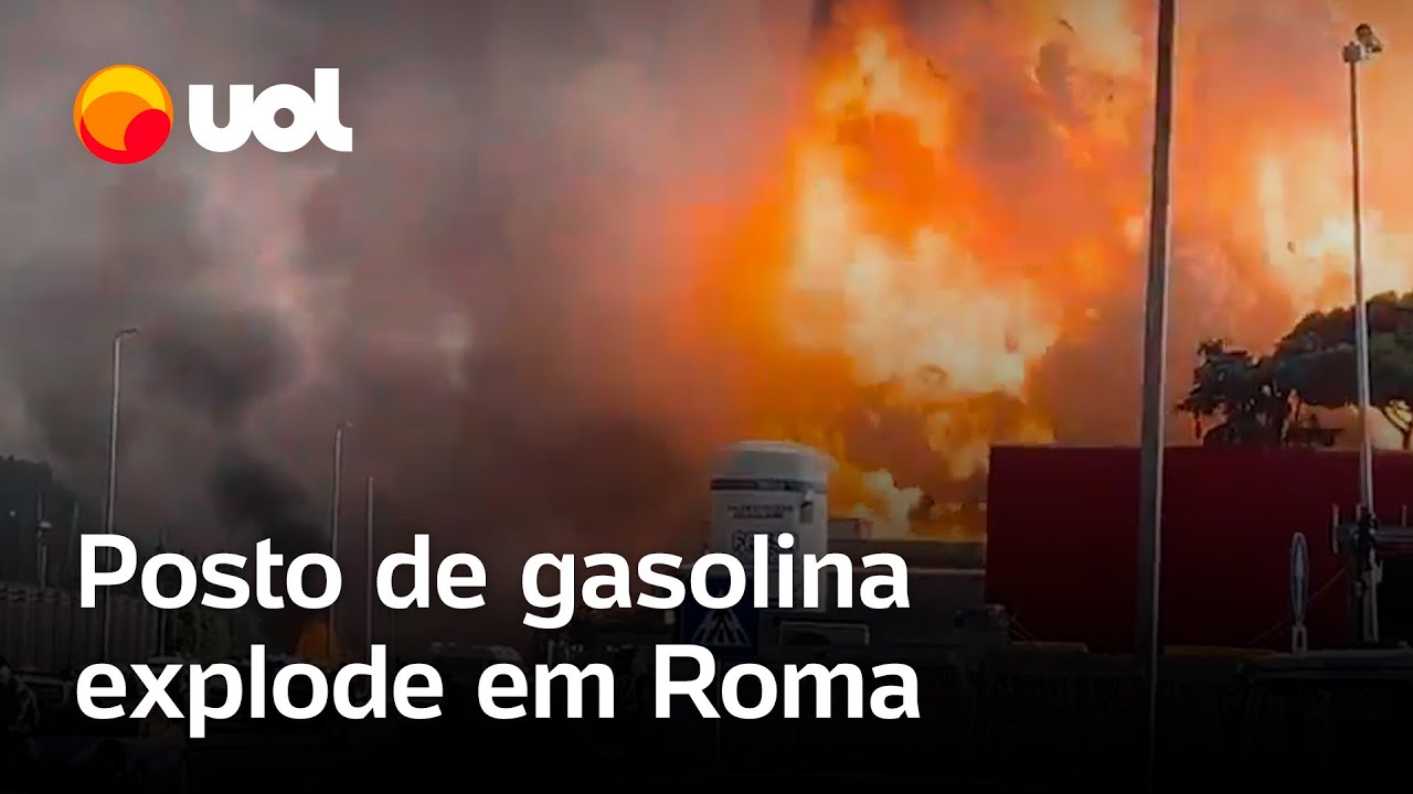 Explosão em posto de gasolina deixa feridos em Roma na Itália vídeo flagra explosão assista