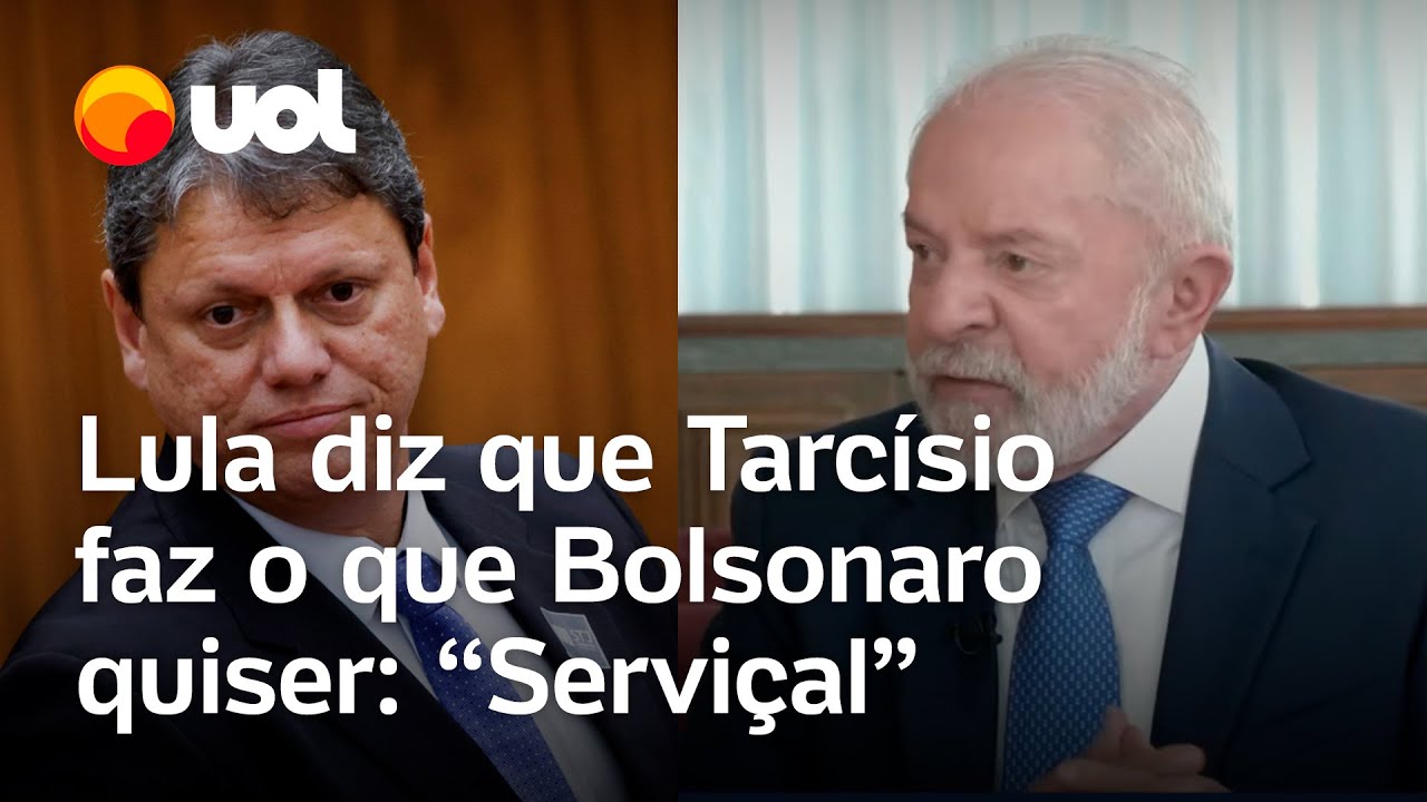 Lula diz que Tarcísio é serviçal de Bolsonaro: ‘Não tem personalidade própria’