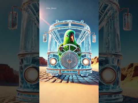 The monkey makes the ice bus, but the parrot steals it #shorts #aianimation