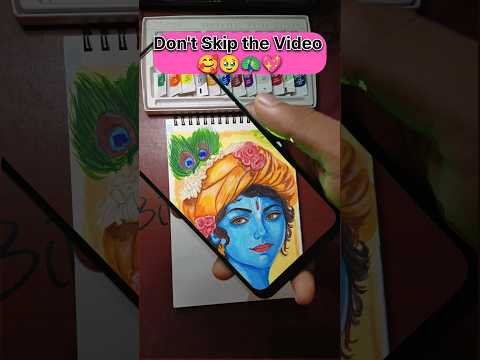 Shri Krishna Beautiful Painting | Wait for Divine Vibes ✨ #artshorts #drawing #shrikrishna #shorts