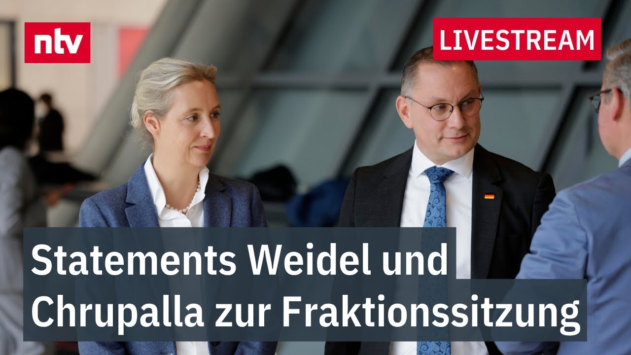 LIVE: Pressekonferenz AfD-Fraktionsvorsitzende Weidel und Chrupalla