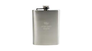 One Two Cups Botol Minum Wine Flask Bentuk Kotak 8oz - MS351 - Silver - 1