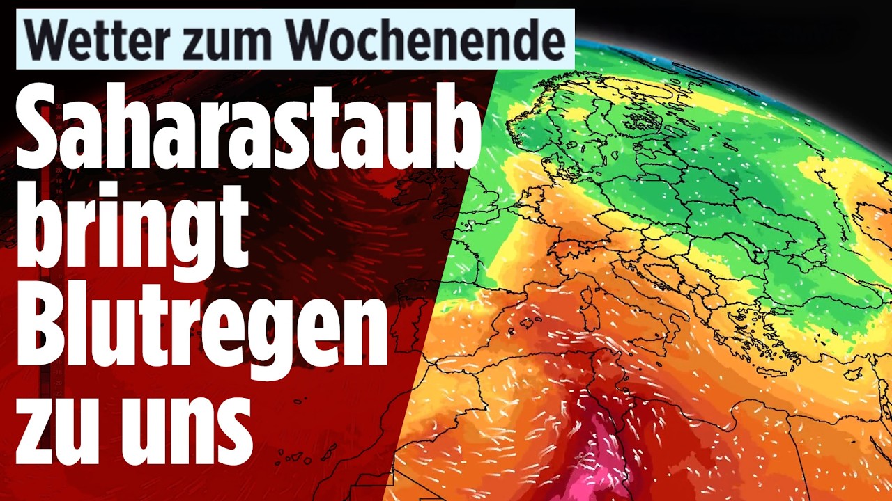 BLUTREGEN IN DEUTSCHLAND: Saharastaub färbt Himmel rot! Wetterphänomen am Wochenende!