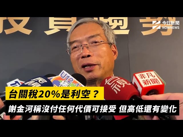 台關稅20%是利空?謝金河:若沒付代價可接受