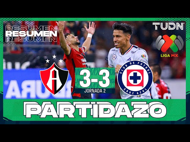 Resumen y goles - Atlas 3-3 Cruz Azul | Liga MX - J2 AP 2025 | TUDN