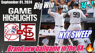 New York Yankees vs St. Louis Cardinals [FULL GAME] Sep 01, 2024 | Brand new ballgame in the BX 🔥