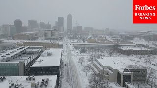 Drone Captures Winter Weather In Des Moines, Iowa