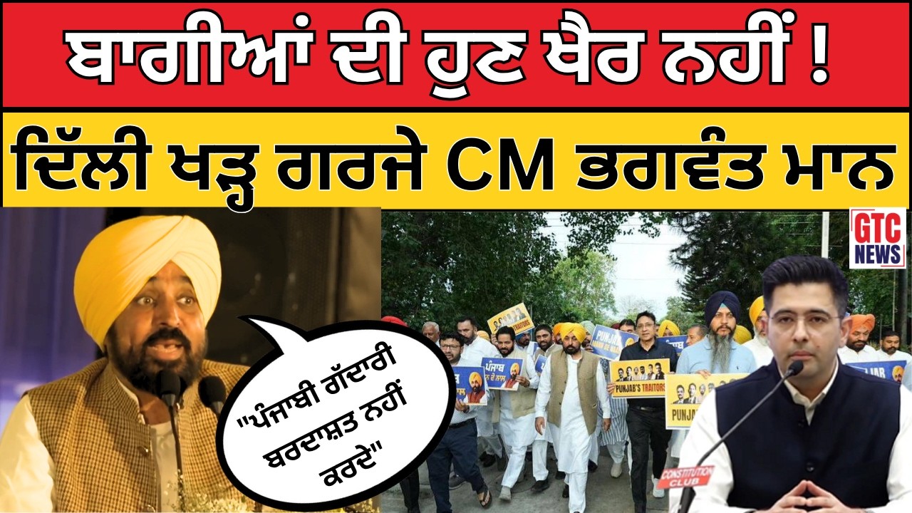 ਬਾਗੀਆਂ ਦੀ ਹੁਣ ਖੈਰ ਨਹੀਂ! | Delhi ਖੜ੍ਹ ਕੇ ਗਰਜੇ CM Bhagwant Mann | Raghav Chadha | AAP Punjab