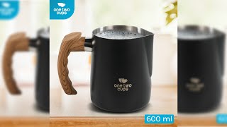 Pratinjau video produk One Two Cups Gelas Milk Jug Latte Art Stainless Steel with Scale 600ml - LS9