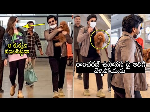 Ram Charan, Upasana spotted at Hyderabad airport, visuals