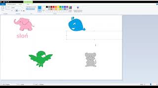 Użycie narzędzia Tekst w edytorze grafiki Paint.