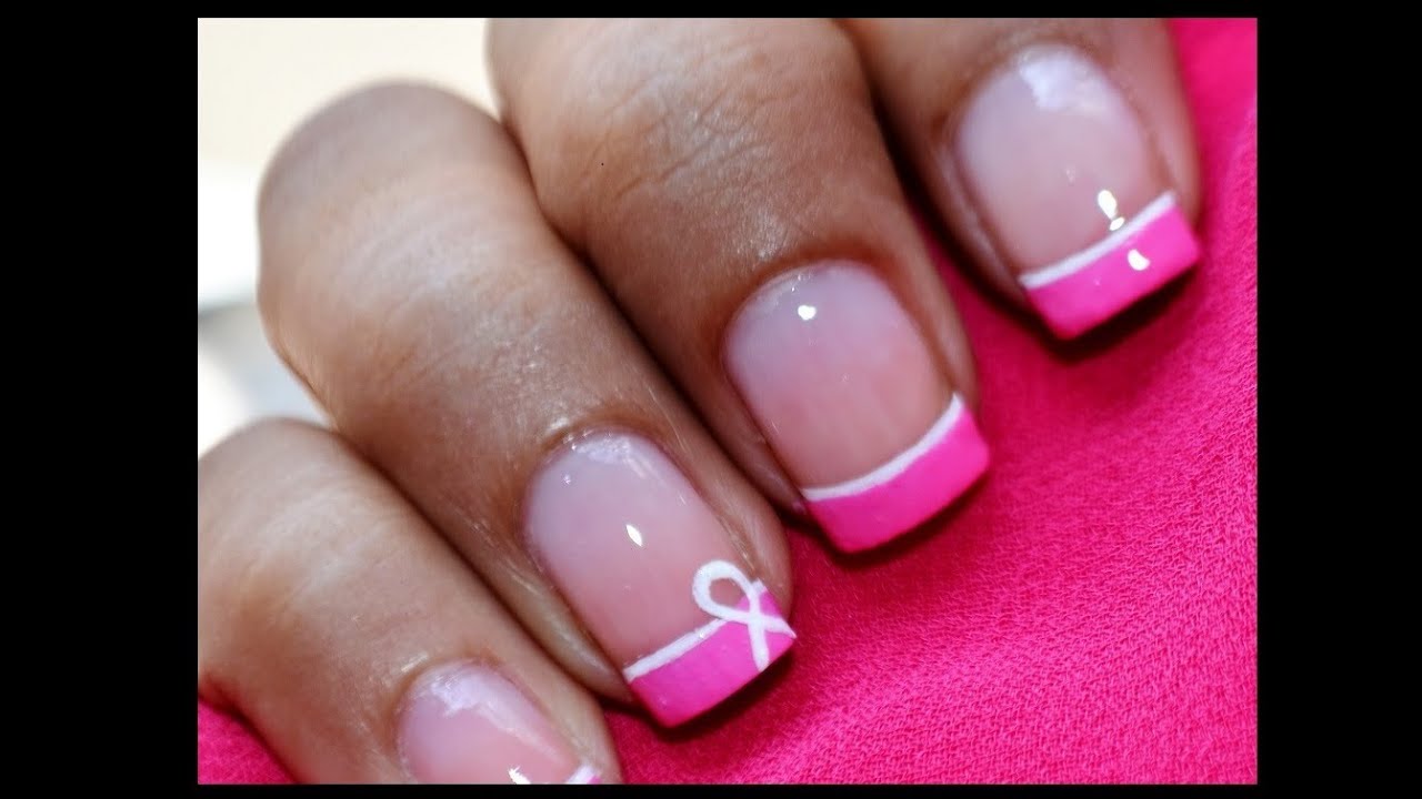 Breast Cancer Nails Art Designs Easy Awareness Ribbon Nail Polish 