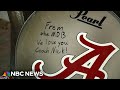University of Alabama students pay tribute to football coach Nick Saban