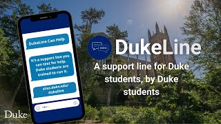 Students Support Each Other's Mental Health Through DukeLine video