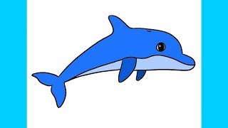 איך לצייר דולפין בשלבים