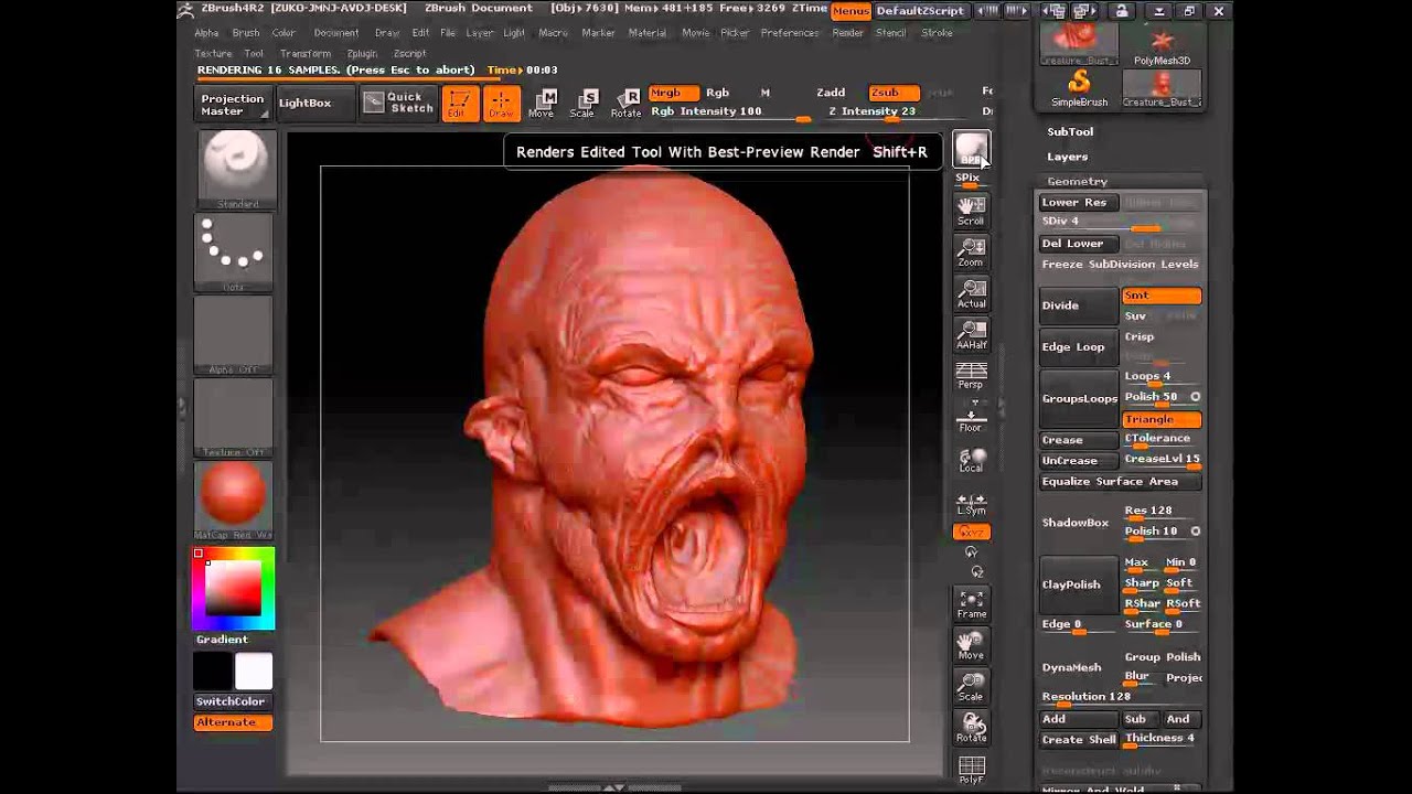 zbrush 1 vertice points out