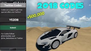 Roblox Vehicle Simulator All Codes 2018