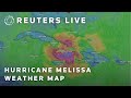 LIVE: Weather map showing Hurricane Melissa over Cuba