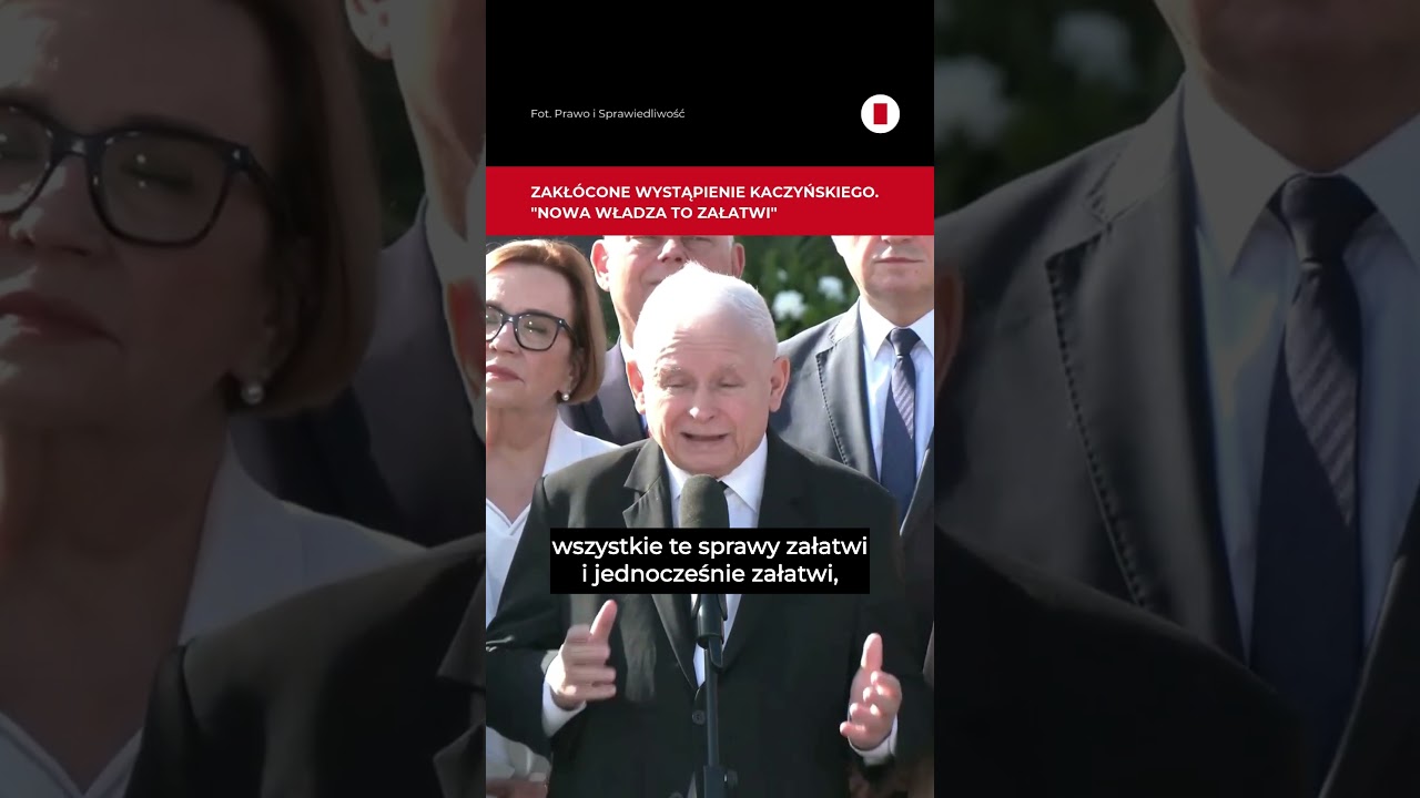 Miesięcznica smoleńska. Zakłócone wystąpienie Kaczyńskiego #shorts