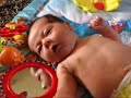 Matt wiggles on the baby gym