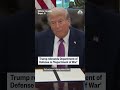 Trump rebrands Department of Defense to Department of War - 01:11 min - News - Video