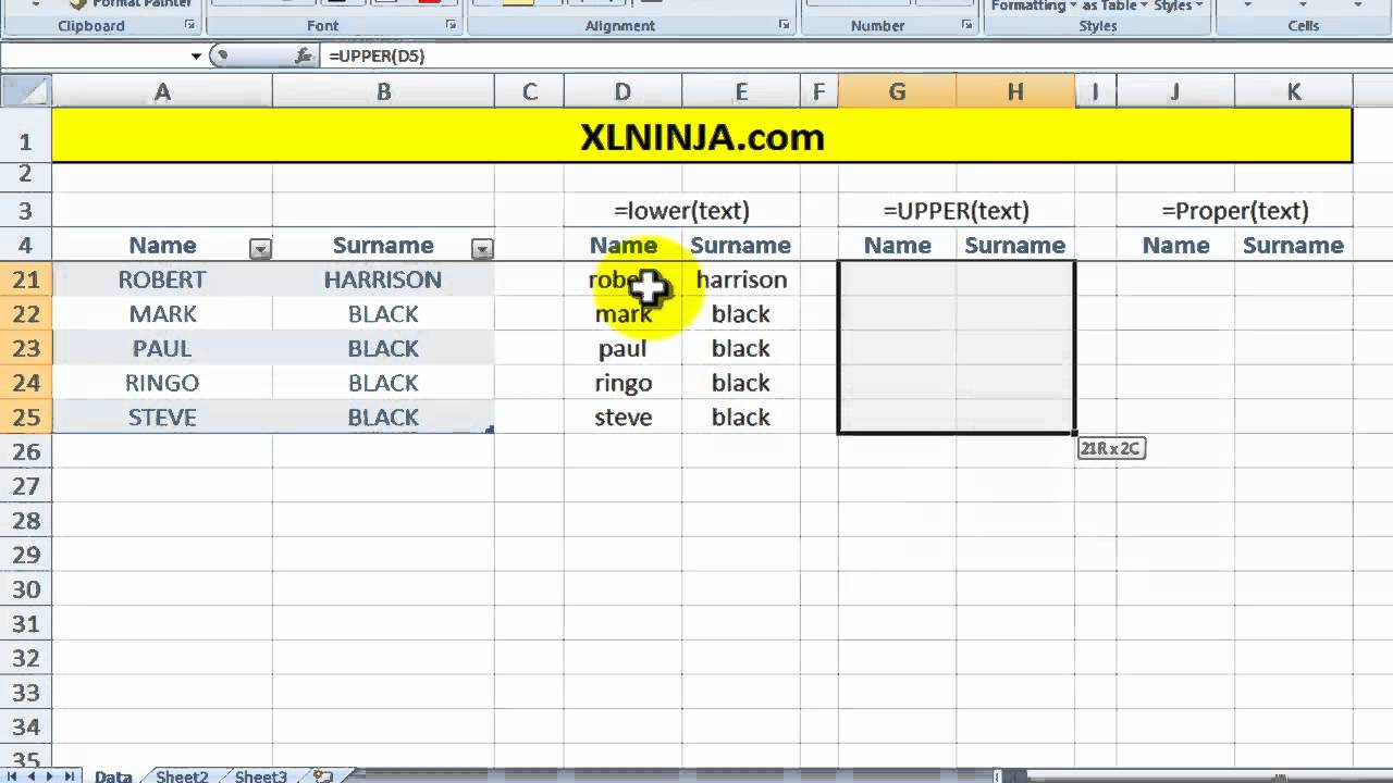 Shareware Blog HOW TO CONVERT LOWERCASE TO UPPERCASE IN EXCEL 2010