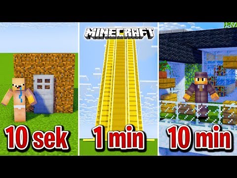 Minecraft BUDUJĘ NOWOCZESNY DOM W 10 SEKUND, 1 MINUTĘ I 10 