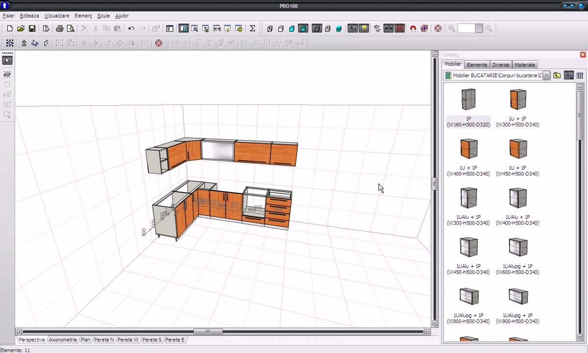 PRO100 3d Furniture Design Software Catalog Corpuri Bucatarie YouTube