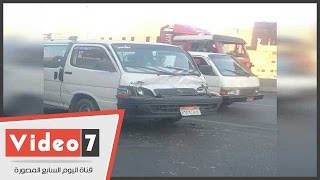 شلل مرورى اعلى الطريق الدائرى بمنطقة quotبشتيلquot بسبب تصادم ...