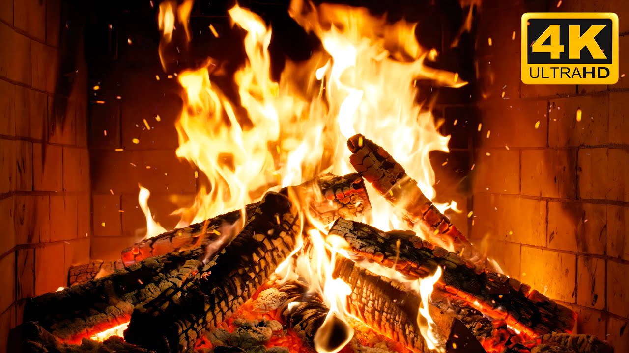 🔥 Fireplace That Will Melt Your Stress Away with Crackling Logs & Dancing Flames for Deep Sleep