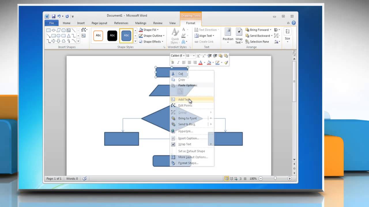 how-to-make-a-flow-chart-in-word-2010-youtube