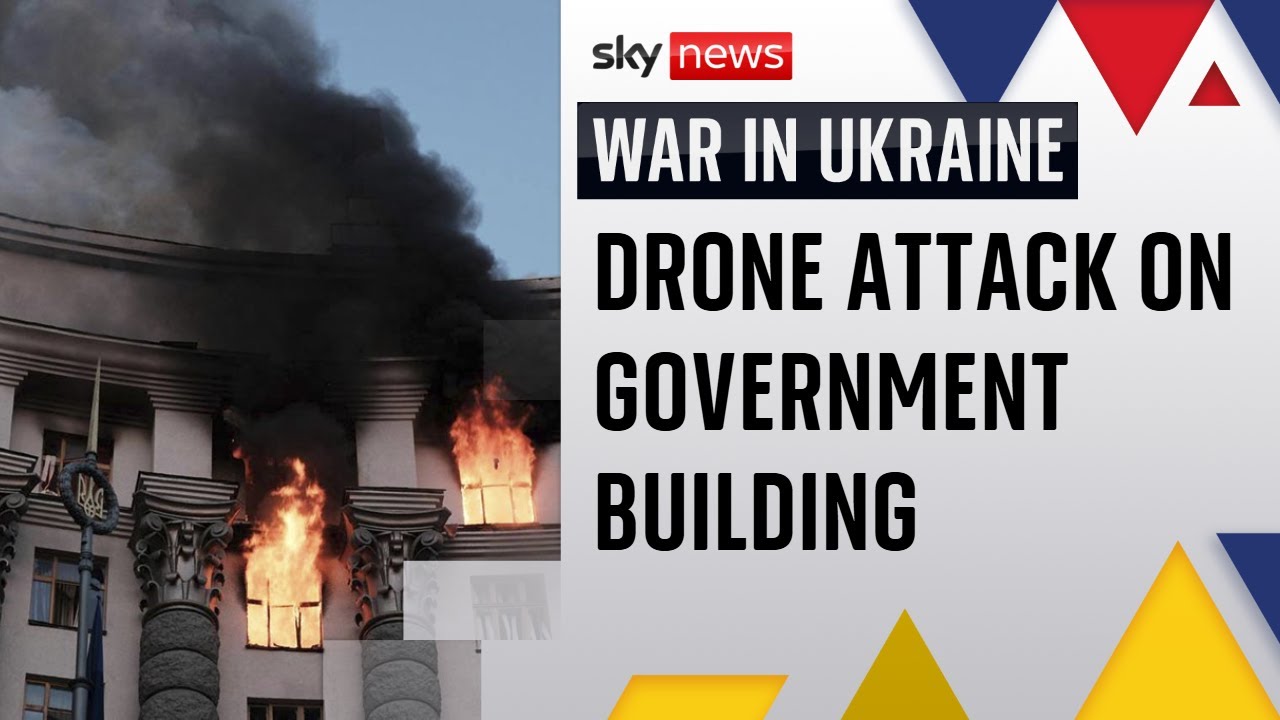 Russia's largest drone attack on Ukraine hits government building in Kyiv