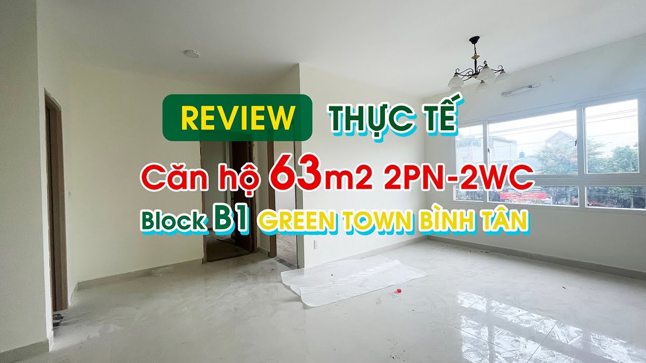 Chính chủ cho thuê căn hộ 63 - 68m2 (2PN, 2WC) Green Town Bình Tân mới giao. LH: 0902510570 Mr Duy video
