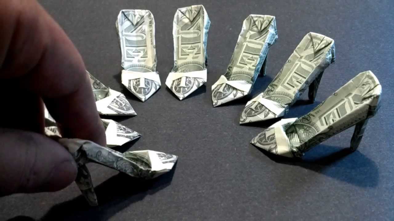 Money Origami High Heels Dollar Bill Art YouTube