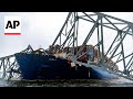 New video shows collapsed bridge, damaged ship in Baltimore