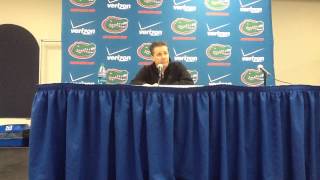 Kentucky coach John Calipari talks to media after 84-65 loss at Florida.