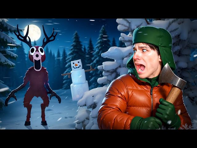 ОЛЕНЬ МЯСOЕД СЪЕЛ СОСУЛЬКУ НА ОБЕД😱 ВЫЖИВАЮ 99 НОЧЕЙ В ЗИМНЕМ ЛЕСУ ROBLOX❄️🌲
