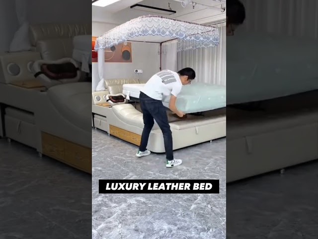 Product Link in Bio ( #  2471 ) ▶️Luxury Leather Multifunctional Modern Bed Frame with Massage Chair