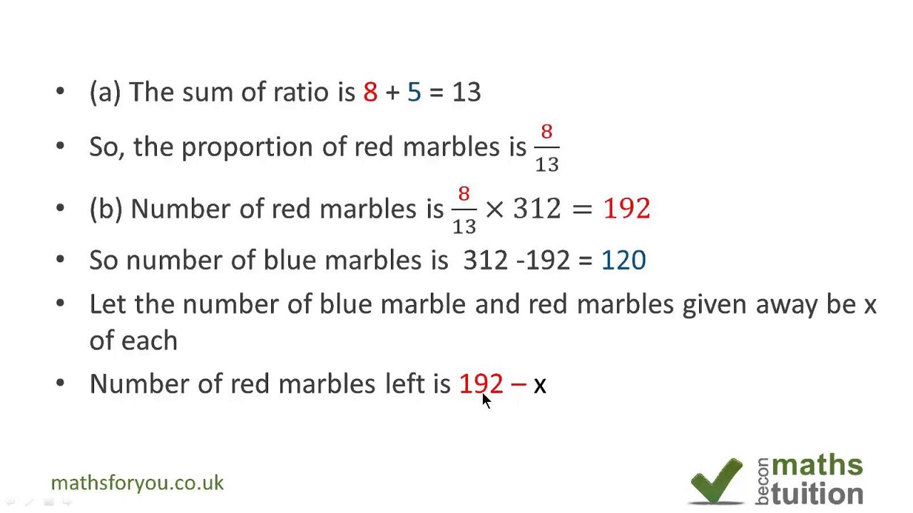 Ratio And Proportion Part 1 IGCSE GCSE Grade 9 Maths Question YouTube