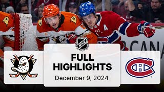 NHL Highlights | Ducks vs. Canadiens | December 09, 2024