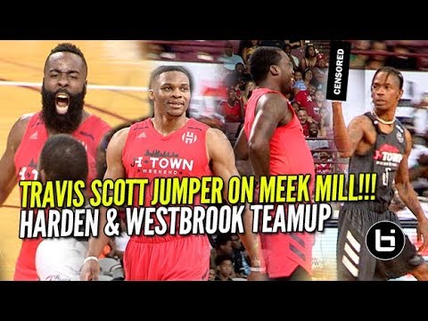 James Harden & Russell Westbrook TEAM UP VS Travis Scott & Demar Derozen!